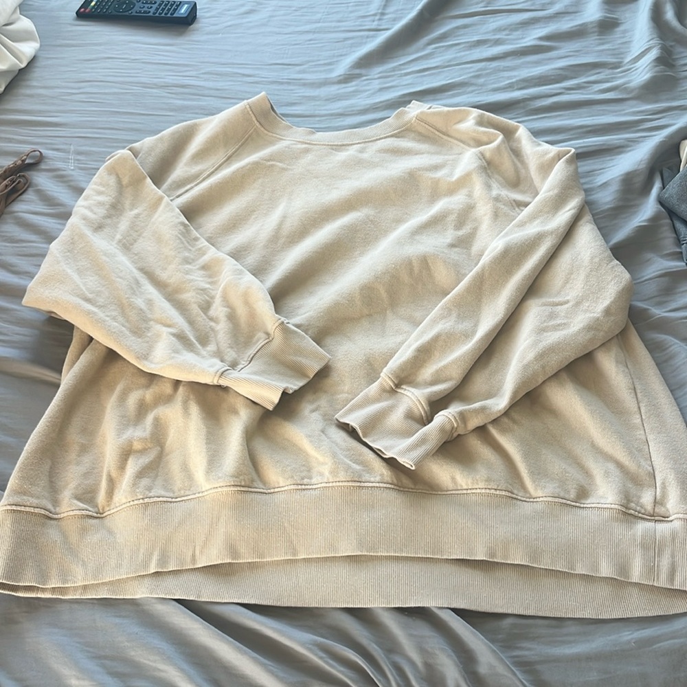 Oversized tan crewneck
